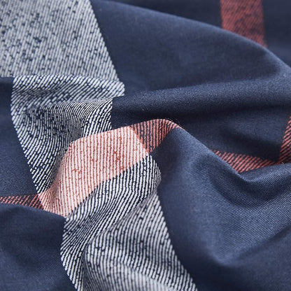 Pureant Navy Blue Plaid Comforter Set - Blue Grid Bedding Comforter Sets for Men Boys - Tartan Geometric Twin Comforter - Soft Buffalo Grid Quilts - Boho Blue Twin Size Comforter Sets - Breathable