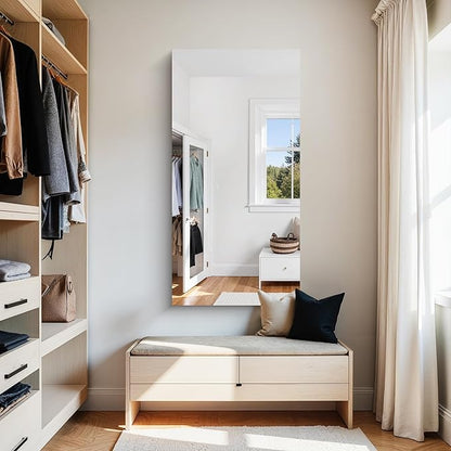 KOCUUY Frameless Mirror,24x48 Inch Rectangle Bathroom Vanity Mirror for Over Sink, Upgraded Shatterproof Unframed Design for Bedroom, Living Room, Entryway