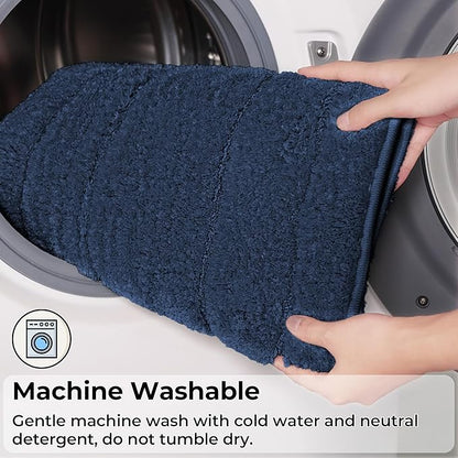 GRANNY SAYS Navy Bathroom Rugs, Bath Mats for Bathroom Non-Slip, Super Soft and Water Absorbent, Extra Large Bath Rugs Washable, Microfiber Bath Rugs for Floor, Tub and Shower, 71" x 24"