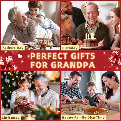 Best Grandpa Ever PU Leather Tray and Keychain, Unique Grandpa Gifts for Christmas Xmas from Grandchildren, Sentimental Gifts for Birthday for Grandpa from Granddaughter Grandson Fathers Day