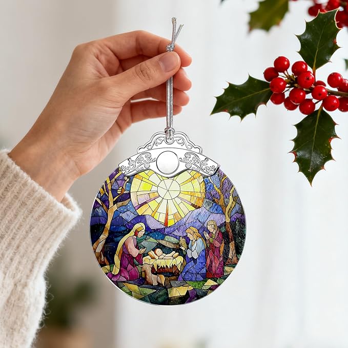 Christmas Ornament, Christmas Tree Decor, Christian Ornament, Nativity Scene, Religious Home Decor, Christian Gifts, Religious Gifts, Gift Exchange, Gift Idea - Pattern E