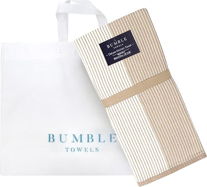 Premium Dish Towels 6 Pack Large Cotton Flat Terry Absorbent Tea Towels with Hanging Loop Tan 20x28