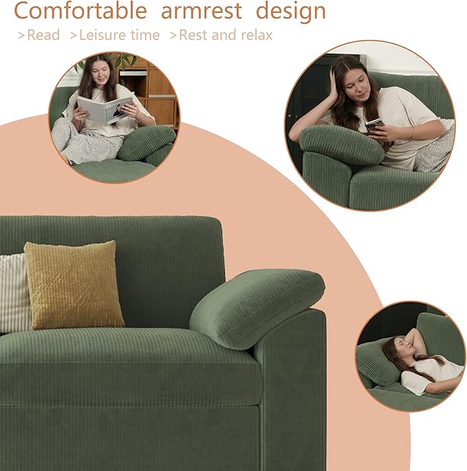 EASE MOOSE Sectional Modular Sofa, Comfty 3 Seat Cloud Couch, FSC Certified Modern Deep Seat Sectional for Living Room