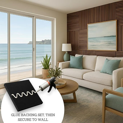 RT60X Pro Soundproof Wall Panels for Recording Studio Acoustical Treatments – 4 Pack 24"x24"x1" UV-Coated, Fire-Retardant, Sound Dampening, Acoustic Diffusion Wood Tiles for Gaming Room Decor