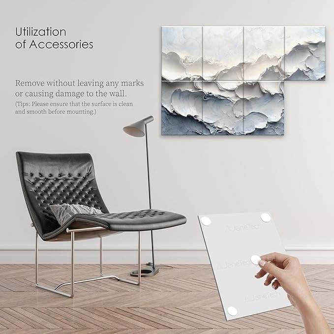 8-Pack Art Acoustic Wall Panels 48x32 Inches Acoustic Treatment Panels- Decorative Soundproof Wall Panels for Studios, Offices, Home, Included Nano Glue Stickers