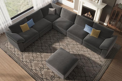 EASE MOOSE Oversized Sectional Modular Sofa,Large U Shape Sectional Couch Wide Deep Seat Modular Cloud Couch,Removable Cover