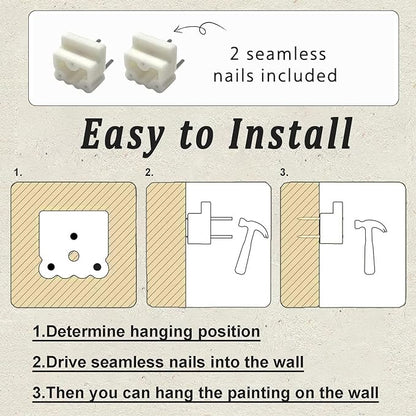 KBKBART Vintage Wall Art Framed, Retro Countryside Autumn Wildflower Field Landscape Canvas Painting Farmhouse Decor Wall Art, Rustic Fall Landscape Bathroom Wall Decor for Bedroom Living Room,