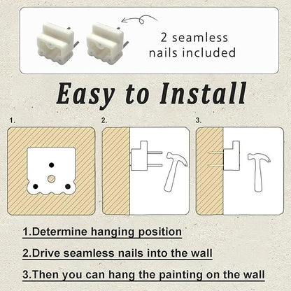 KBKBART Framed Vintage Wall Art Prints, Retro European Country Autumn Wildflower Field Landscape Canvas Painting Farmhouse Decor, Rustic Antique Framed Canvas Wall Art for Bathroom, Bedroom, Living