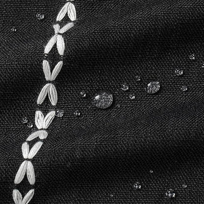 MitoVilla Boho Extra Long Shower Curtain 72 x 84, Black 84 inch XL Polyester Linen Tassel Fabric Shower Curtain Set with Hooks for Vintage Country Farmhouse Bathroom Decor, Thick & Wrinkle Resistant