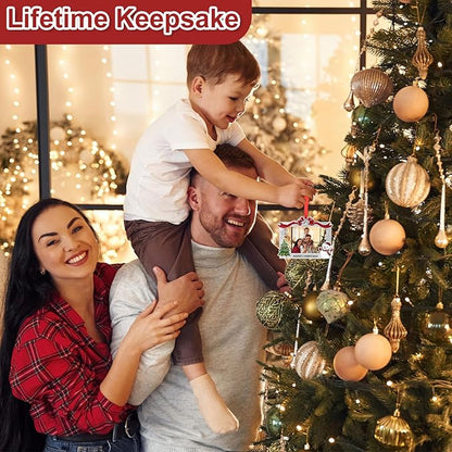 COCHIE 2025 Merry Christmas Photo Frame Ornament for Tree Stocking Hanging Decorations, Personalized Xmas Gifts, Picture Frame Christmas Keepsake (Xmas)