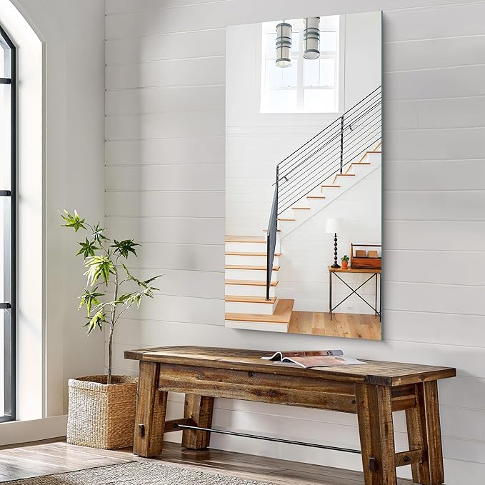 KOCUUY Frameless Mirror,24x48 Inch Rectangle Bathroom Vanity Mirror for Over Sink, Upgraded Shatterproof Unframed Design for Bedroom, Living Room, Entryway