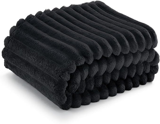 Bedsure GentleSoft Black Throw Blanket for - Cozy Soft Blankets for Women, Cute Small Fleece Throws for Girls, 50x60 Inches