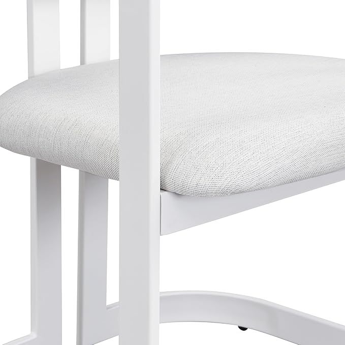 Christopher Knight Home Auber Modern Upholstered Dining Chair Set of 2, Fabric Upholstery Dining Set with Metal Frame, Comfy Side Chair for Living Room, Beige+White