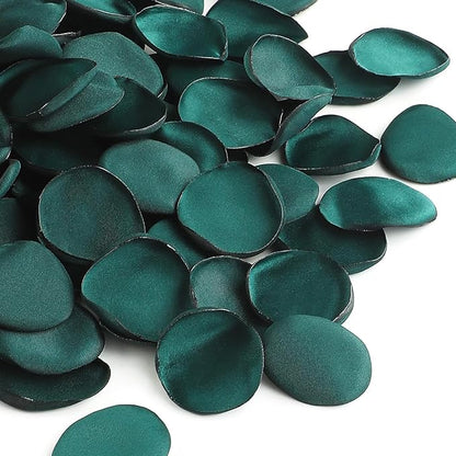 Floroom 300pcs Rose Petals Emerald Green Faux Silk Flower Petals for Wedding Flower Girl Basket Aisle Scatter Dinner Table Centerpieces Party Confetti Bridal Shower Romantic Night Decoration