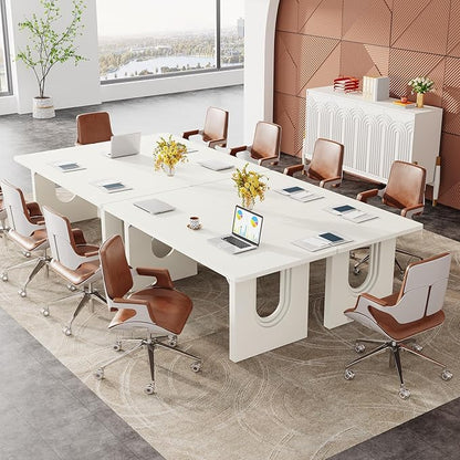 Tribesigns Modern Executive Desk, 70.9" Large Office Computer Desk, Conference Table Meeting Room Table, Simple White Workstation Business Furniture for Home Office