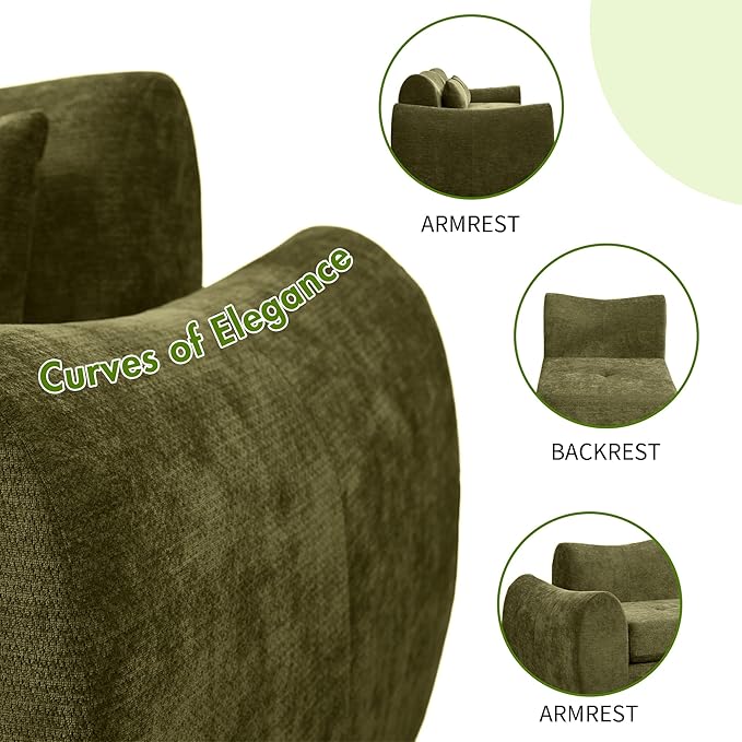 101.6" Modular Sectional Cloud Sofa,Floor Boneless Couch, 4-in-1 Folding Convertible Sofa Bed, Modular Cushion Couch,Suitable for Living Room,Bedroom and Recreation Room (Green)