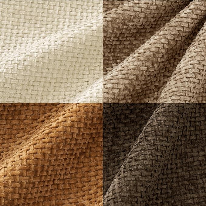 MIULEE Pack of 4 Brown Throw Pillow Covers 18x18 Inch Soft Fall Decorative Chenille Pillows Farmhouse Accent Cushions for Boho Home Decor Spring Bedroom Living Room