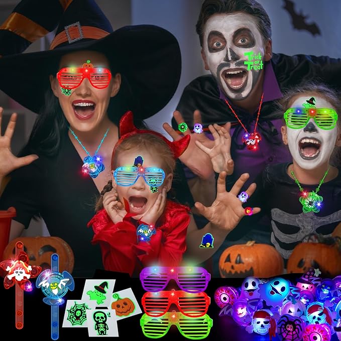 Halloween Party Favors for Kids, 72 Pack Glow in the Dark Toys Bulk Halloween Toys for Girl Boy School Classroom Goodies Bags Fillers Party Supplies Trick or Treats Gifts
