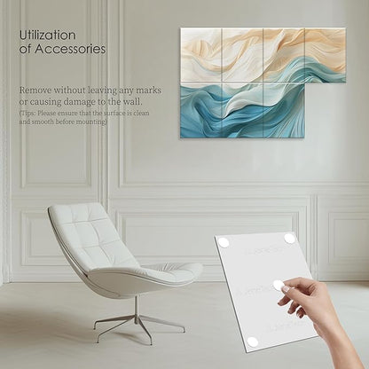 8-Pack Acoustical Wall Panels 48x32 Inches Art Acoustic Panels Decorative Sound Dampening Panels for Studios, Offices, Theaters, Adhesive Included