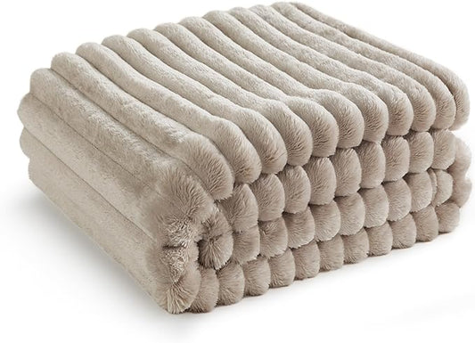 Bedsure GentleSoft Twin Blanket for - Cozy Soft Blankets for Women, Cute Small Fleece Throws for Girls, Linen, 60x80 Inches