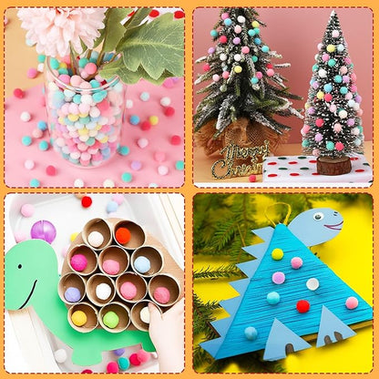 SEPGLITTER Pom Poms Balls, 1000 Pieces 1 cm Pastel Pom Poms for Holiday Crafts Making DIY Miniature Decorations Accessories