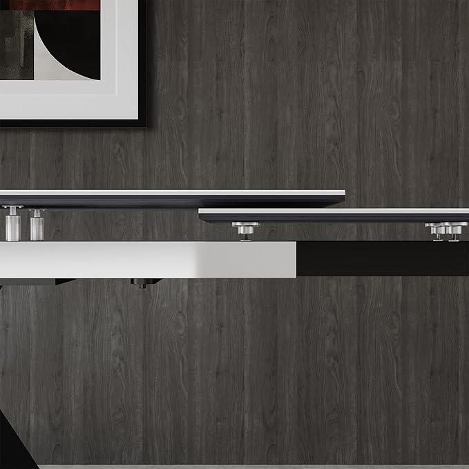 Extendable Dining Table for 8-12 Seat Flexible Stretch Tabletop Made from Sintered stone Tempered Glass Solid Carbon Steel Base, White