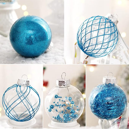 Christmas Ball Ornaments 20ct 3.15" Clear Shatterproof Xmas Ball Decorations Large Christmas Baubles for Christmas Tree Holiday Party Decorations
