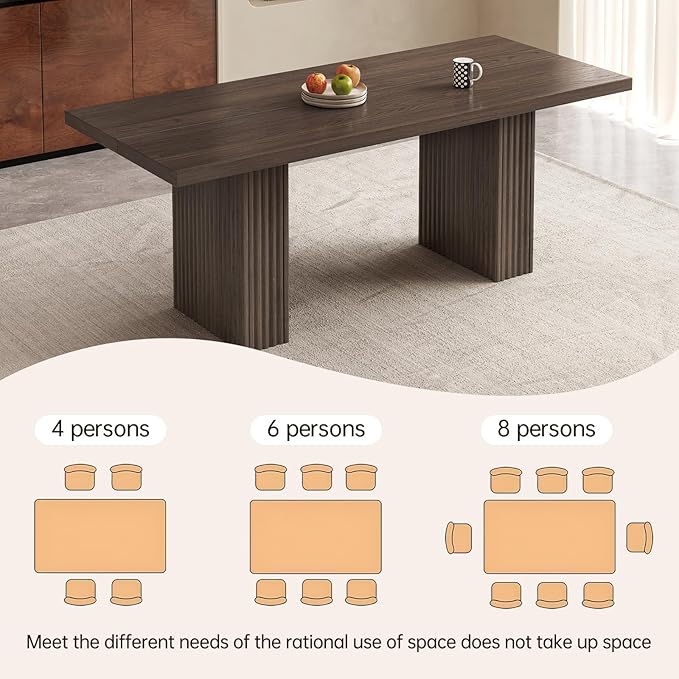 5-Piece Dining Table Set with 4 Chairs, 66.93" Rectangle Kitchen Table & Chairs Set for 4, Dining Room Table Perfect for Large Space, Easy Clean