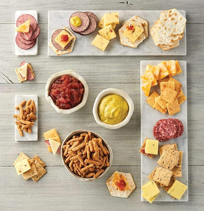 Harry & David Deluxe Meat & Cheese Gift Box, Gourmet Sausage, Assorted Cheeses, Crackers & Mixed Nuts, Charcuterie Board Gift Basket For Cheese Lovers, Meat And Cheese Gift Basket For All Occasions