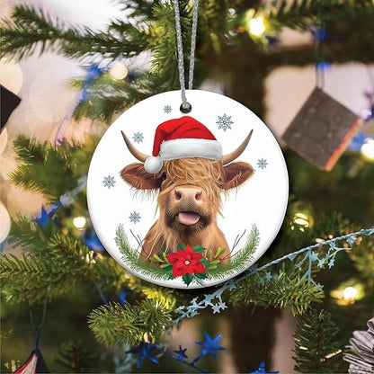 Ornaments Highland Cow Gifts for Women, Farmhouse Christmas Cow Decor, Christmas Tree Ornament, Friendship Elephant Ornament, Highland Cow Gifts, Highland Cow Decor
