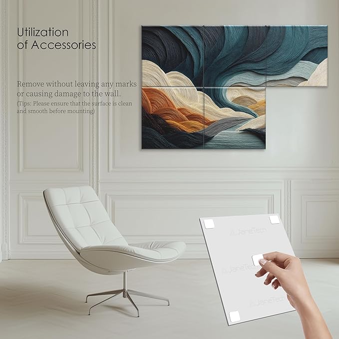 6 Pack Sound Absorbing Panels 72x48 Inch Decorative Acoustic Panels Acoustic Wall Panels for Home Office Studio Quick and Easy Setup