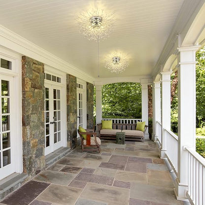 HMVPL Crystal Flush Mount Ceiling Light Fixture with Pull Chain On/Off Switch, LED Close to Ceiling Lamp, Pull Chain Light Fixture Ceiling Mount, Modern Crystal Chandelier for Kitchen Bedroom Entryway