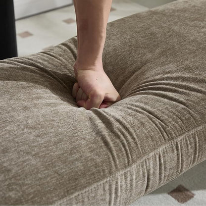 DUOMAY Modern Chenille Bedroom Bench, 49" Wide Long Entryway Bench with Solid Wood Legs Upholstered Dining Bench Ottoman for Living Room Indoor, Green