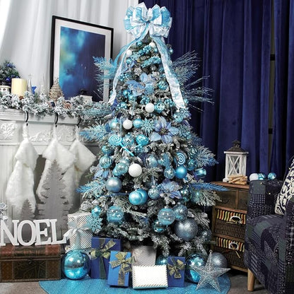 XmasExp Christmas Ball Ornaments Set 12ct Large Shatterproof Pastic Christmas Tree Decorations Hanging Ornaments for Xmas 70mm/2.76",Babyblue