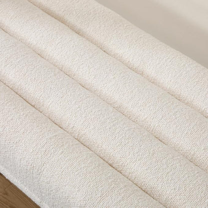 47" Modern Upholstered End of Bed Bench, Beige Chenille Channel Tufted Entryway Bench with Wood Legs, Comfy Bedroom Bench Long Ottoman for Living Room Hallway Vanity Room