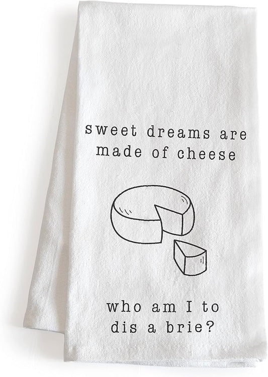 Sweet Dreams Are Made of Cheese Funny Kitchen Towels 18x24 Inch Dish Towels