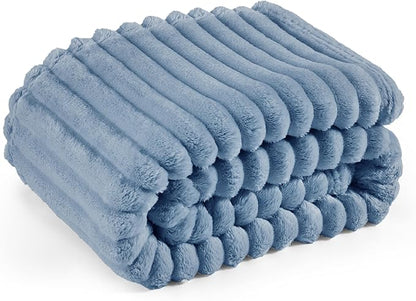 Bedsure GentleSoft Blue Twin XL Blanket for Bed - Cozy Soft Blankets for Women, Cute Small Fleece Throws for Girls, Birthday Gifts for Women Decor Gifts, Ashley Blue, 66x90 Inches