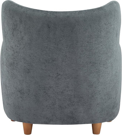 Christopher Knight Home Auden Low Profile Wingback Accent Chair, Fabric Club Chair, Velvet Upholstered Armchair, Curved Backrest Single Sofa, Soft Reading Lounge Chair for Living Room, Dawn Grey