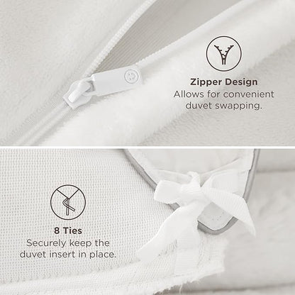 Bedsure Faux Fur Duvet Cover King Size - White Fluffy Duvet Cover Set, Soft and Cozy Shaggy Bedding Comforter Cover, Winter Warm Luxury Fuzzy Bed Set 3 Pieces, 1 King Duvet Cover and 2 Pillowcases