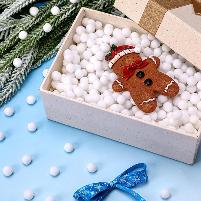 SEPGLITTER Christmas Pom Poms Balls, 1000 Pieces Light White Pompoms Pom Poms for Crafts Making DIY Holiday Christmas Decorations Supplies (0.4 inch/1 cm )