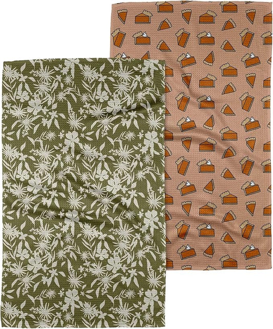 GEOMETRY Fall Kitchen Towels Quick Dry Microfiber Fall Dish Towels Premium Quick Dry Towel Fall Delight 2 Pack Set