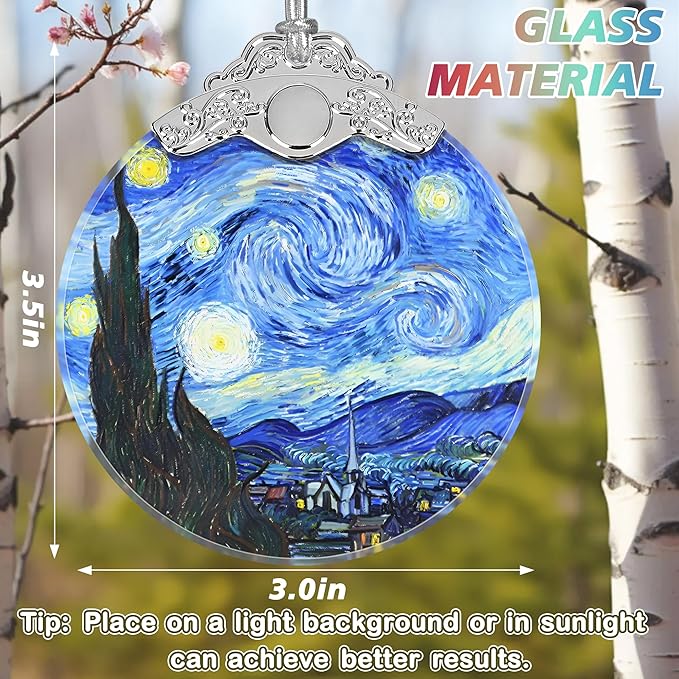 Christmas Ornament - Stained Glass Van Gogh Starry Night - Home Decor - Holiday Present Ideas - Gift Exchange