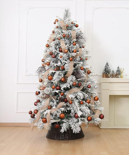 Christmas Ball Ornaments Brown Christmas Tree Decorations with Hang Rope-36pcs Shatterproof Christmas Ornaments Set with 6 Styles in 3 Sizes(Small Medium Large)