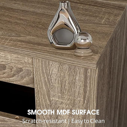 20''- 118.5'' Extendable Dining Room Table, Expandable Dining Table, Modern Large Table, for 2-12 Person, Barnwood Brown