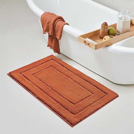 GRANNY SAYS Bathroom Rugs Non Slip, 16" x 24", Bath Rugs for Bathroom Washable, Bath Mats for Floor, Microfiber Bath Mat for Tub, Absorbent Bath Rugs for Shower Room, Terracotta