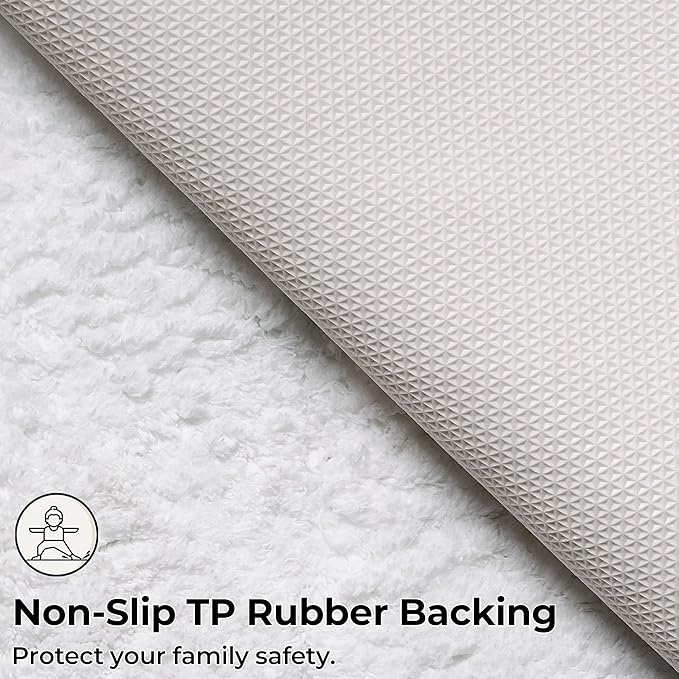 GRANNY SAYS White Bathroom Rug Mat, Bath Mats for Bathroom Non-Slip, 24" x 36", Super Soft and Water Absorbent, Microfiber Bath Rugs, Machine Wash Dry, Large Bath Rugs for Floor