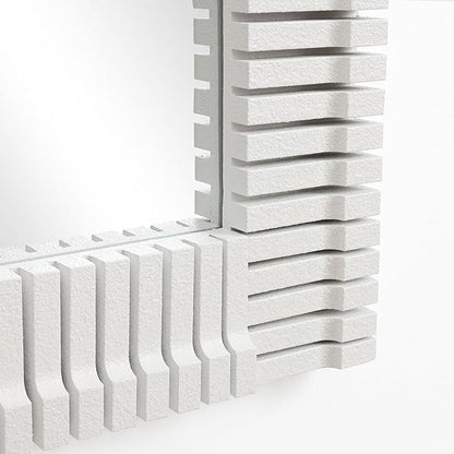 LuxenHome Arched Wall Mirror for Bathroom, 24"x35.5" Large Wood Framed Wall Mounted Decorative Vanity Mirror for Living Room Bedroom Decor, Hanging Sculptures Accent for Entryway Office Home Decor