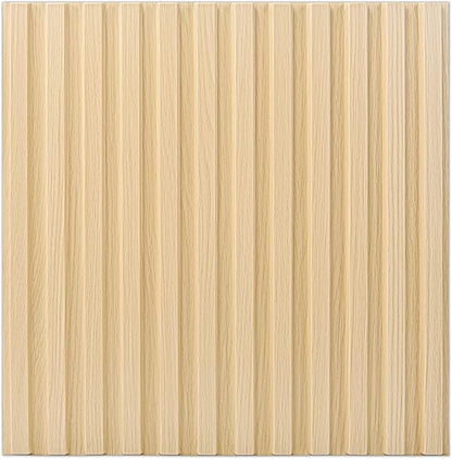 Art3d Slat Wall Panel, 3D Fluted Textured Panel 12-Tile 19.7 x 19.7in. - Oak