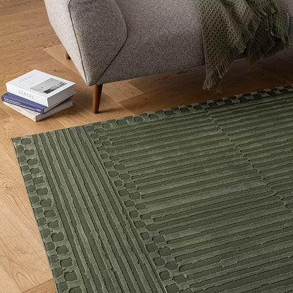Revival Rugs Soloba 10'6" x 14'3" Washable Area Rug for Living Room Bedroom - 100% Recycled Oeko-TEX Certified, Medium Pile, Green