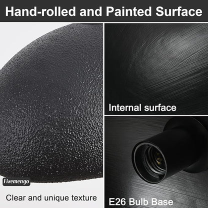 15.7in Wabi Sabi Pendant Lights Kitchen Island Lighting Fixture Ceiling Mount Black Modern Japanese Lamp Japandi Chandelier for Dining Living Room Hallway Bedroom Restaurant Hanging Lamp